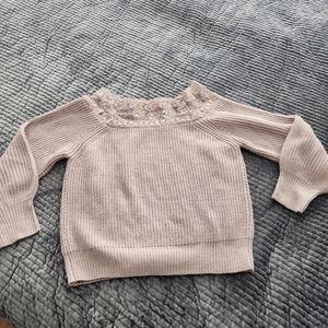Pink Off the Shoulder Sweater